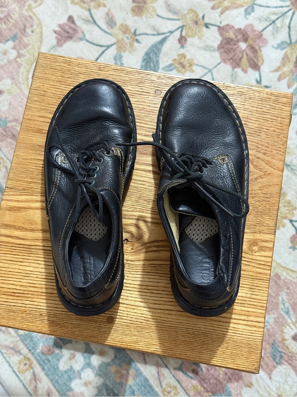 Born Shoes Womens 9.5 Black Leather Lace Up Comfort Oxford Casual Walking Shoes - Picture 8 of 13